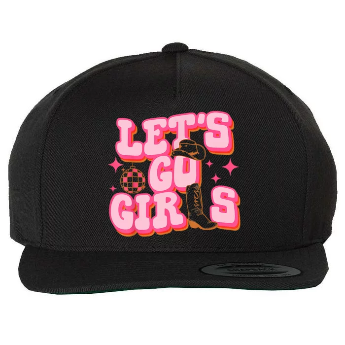 Lets Go Cowgirl Hat Cowboy Boots Bachelorette Party Wool Snapback Cap