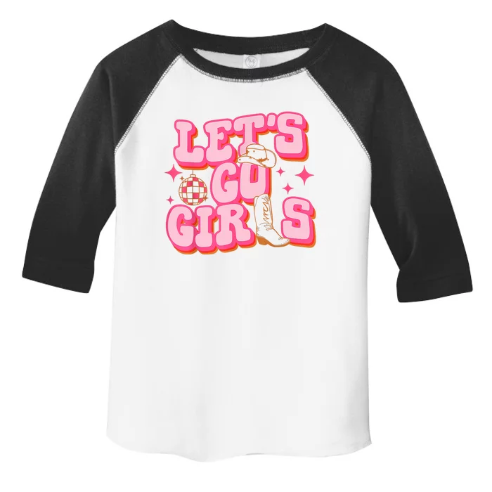 Lets Go Cowgirl Hat Cowboy Boots Bachelorette Party Toddler Fine Jersey T-Shirt