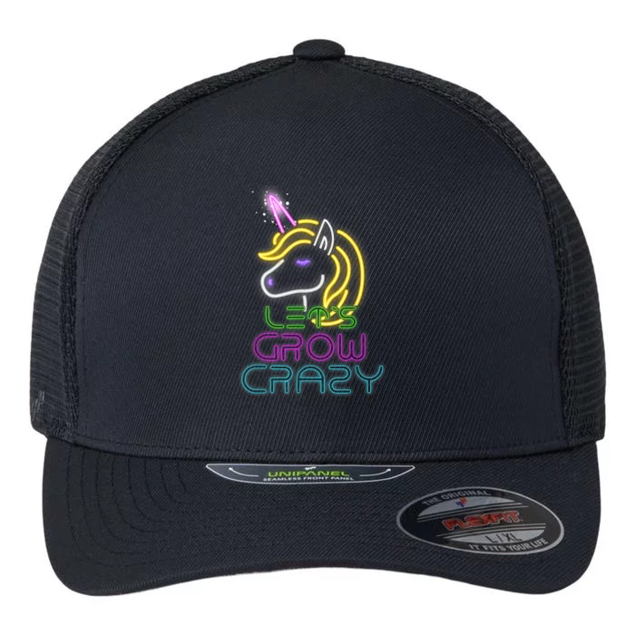 Lets Glow Crazy Glow Party Unicorn Lover Birthday Flexfit Unipanel Trucker Cap