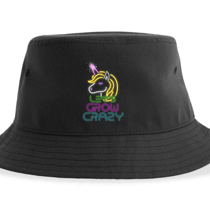 Lets Glow Crazy Glow Party Unicorn Lover Birthday Sustainable Bucket Hat