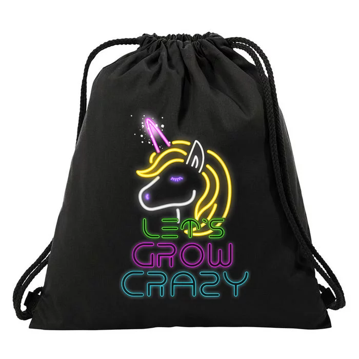 Lets Glow Crazy Glow Party Unicorn Lover Birthday Drawstring Bag