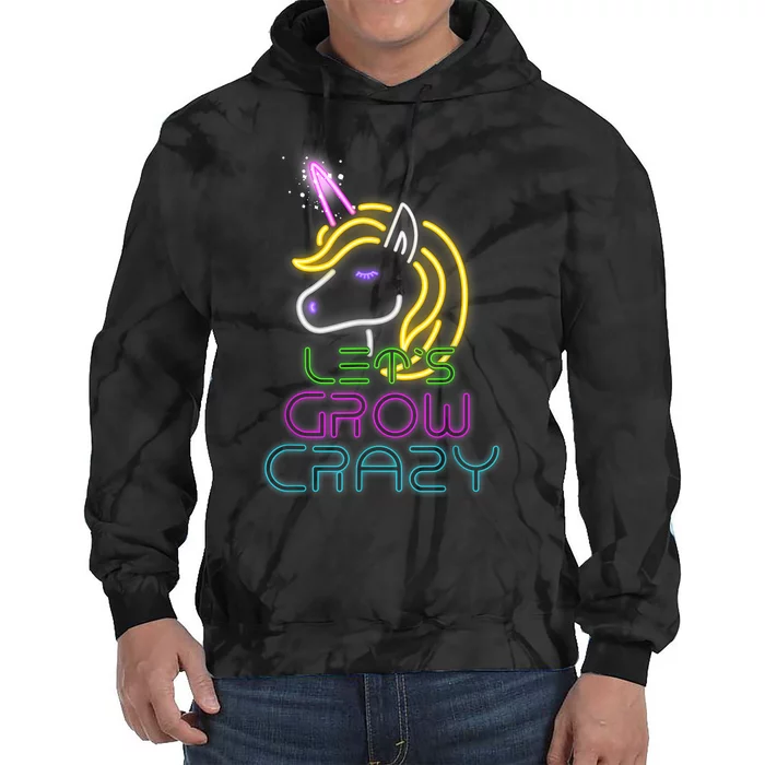 Lets Glow Crazy Glow Party Unicorn Lover Birthday Tie Dye Hoodie