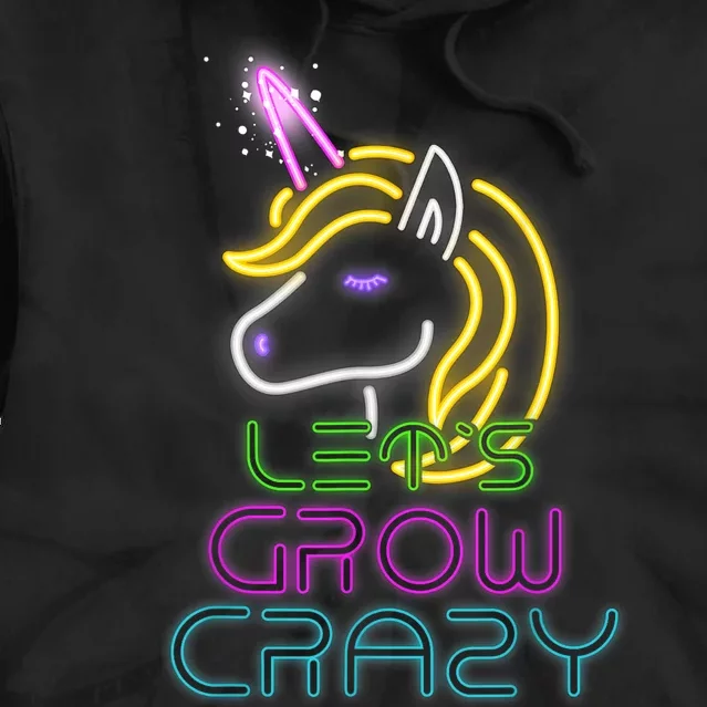 Lets Glow Crazy Glow Party Unicorn Lover Birthday Tie Dye Hoodie