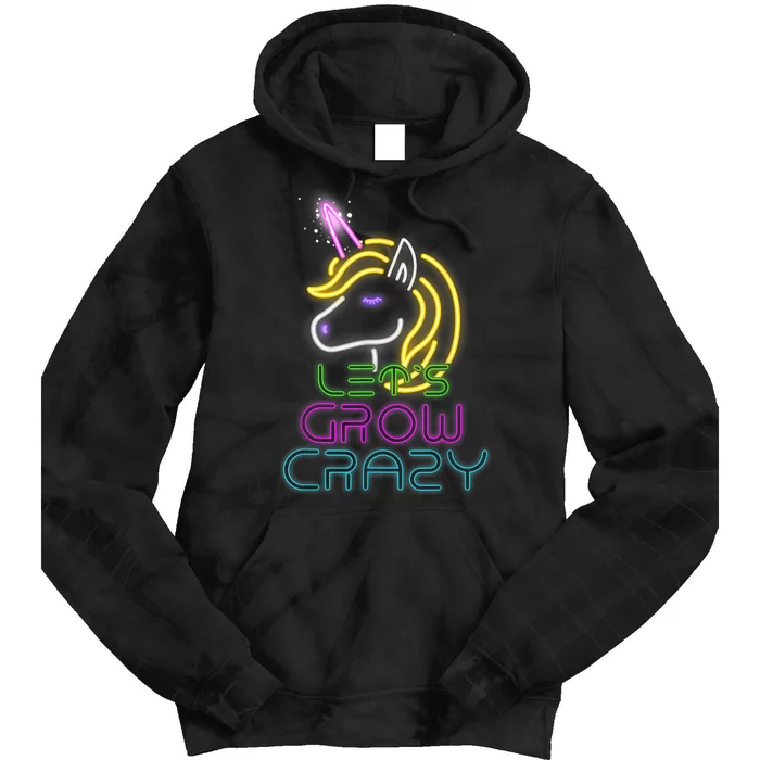 Lets Glow Crazy Glow Party Unicorn Lover Birthday Tie Dye Hoodie