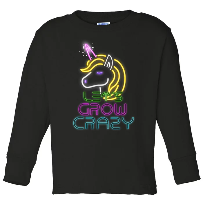 Lets Glow Crazy Glow Party Unicorn Lover Birthday Toddler Long Sleeve Shirt