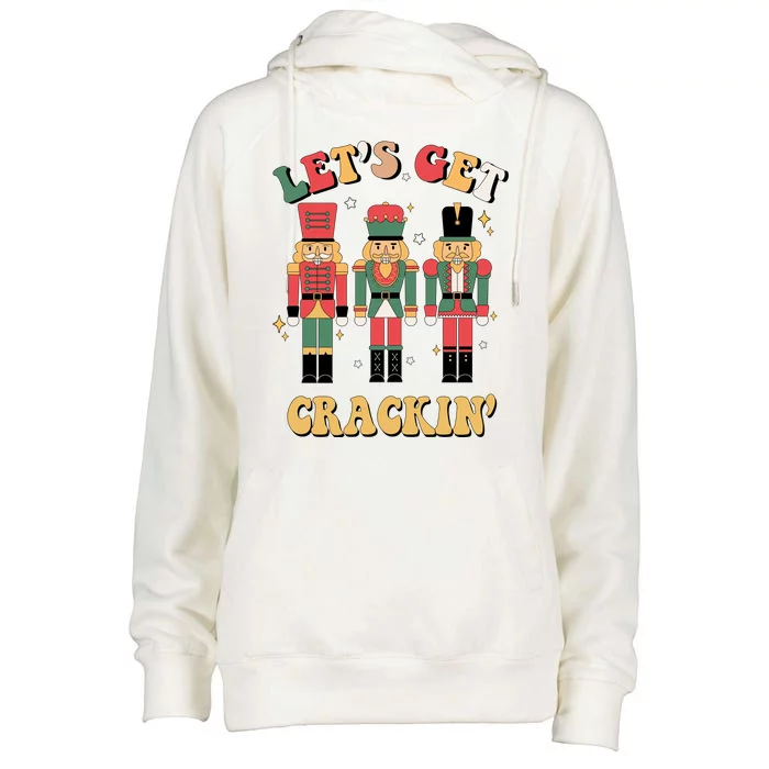 Lets Get Crackin Funny Christmas Womens Funnel Neck Pullover Hood