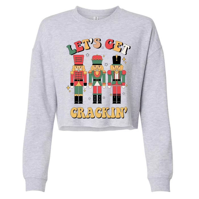 Lets Get Crackin Funny Christmas Cropped Pullover Crew