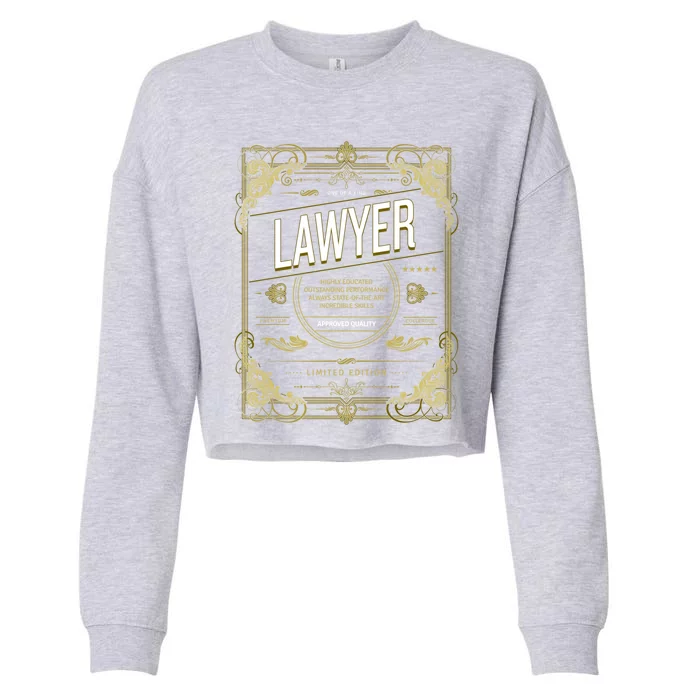 Lawyer Gift Cute Gift Cropped Pullover Crew