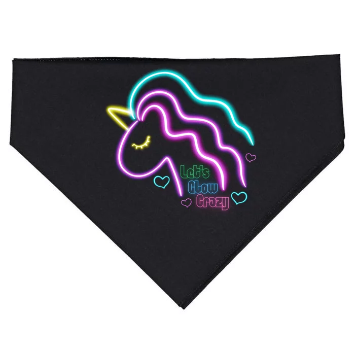 Let's Glow Crazy Unicorn Cute USA-Made Doggie Bandana