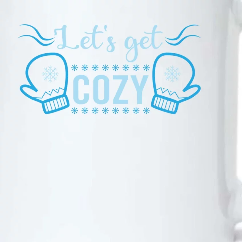 Lets Get Cozy Christmas Holiday Season Great Gift Black Color Changing Mug