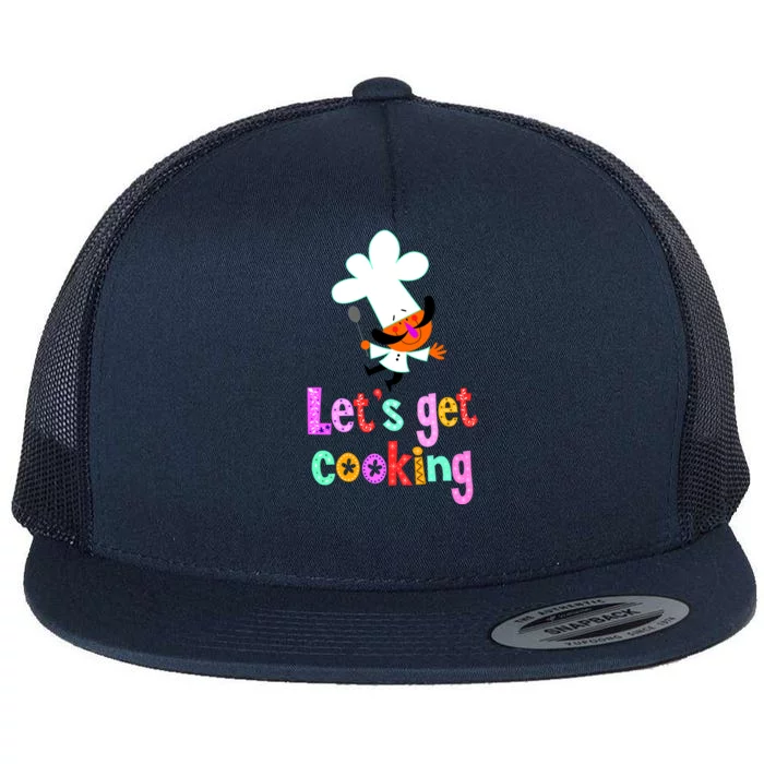 Lets Get Cooking Flat Bill Trucker Hat