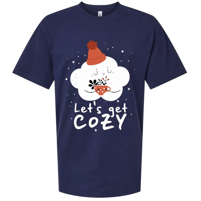 LetS Get Cozy For People Who Love Winter And Autumn Cute Gift Sueded Cloud Jersey T-Shirt