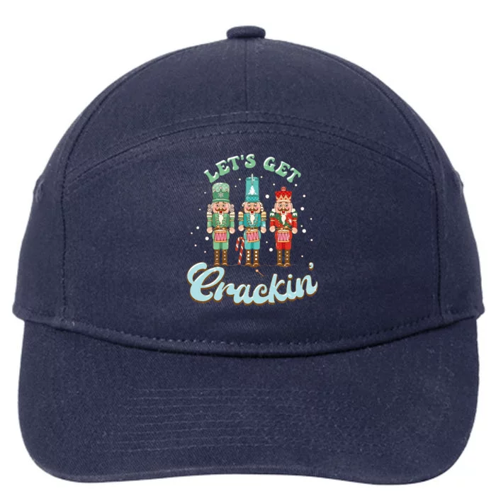 Lets Get Crackin Three Nutcrackers Christmas Teacher 7-Panel Snapback Hat