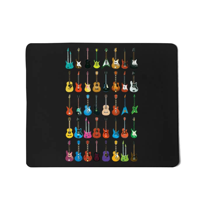 Love Guitar Different Guitars Music Lover Funny Gift Mousepad