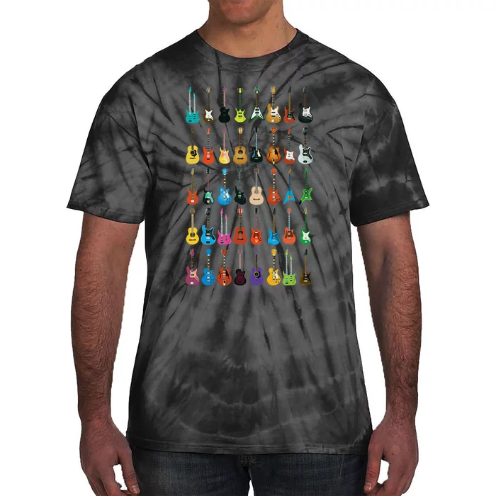 Love Guitar Different Guitars Music Lover Funny Gift Tie-Dye T-Shirt