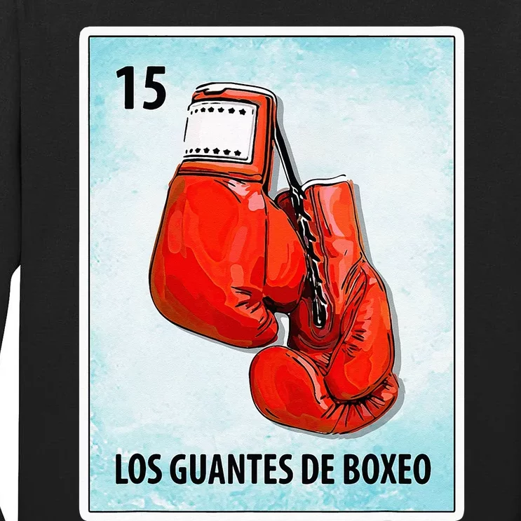 Los Guantes De Boxeo Mexican Boxing Gloves Cards Tall Long Sleeve T-Shirt