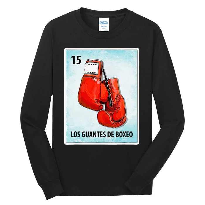 Los Guantes De Boxeo Mexican Boxing Gloves Cards Tall Long Sleeve T-Shirt