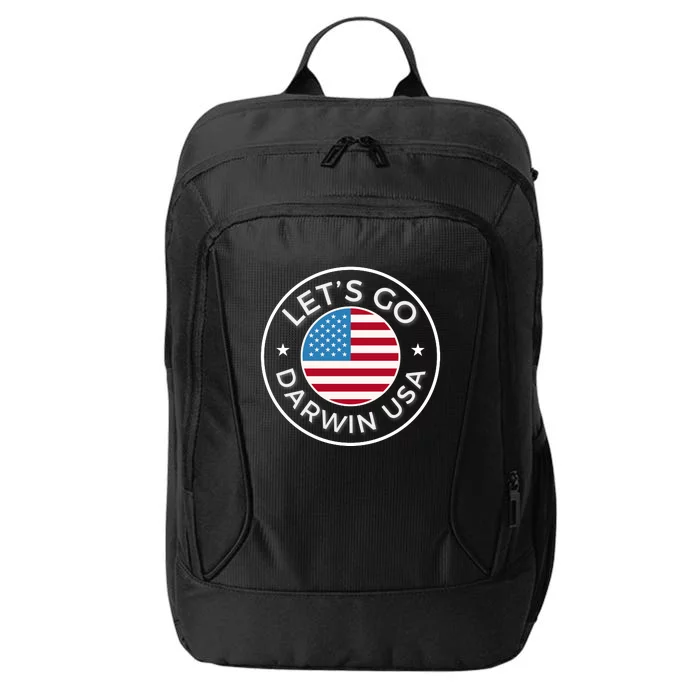 Lets Go Darwin Vintage Funny Darwin America Flag City Backpack