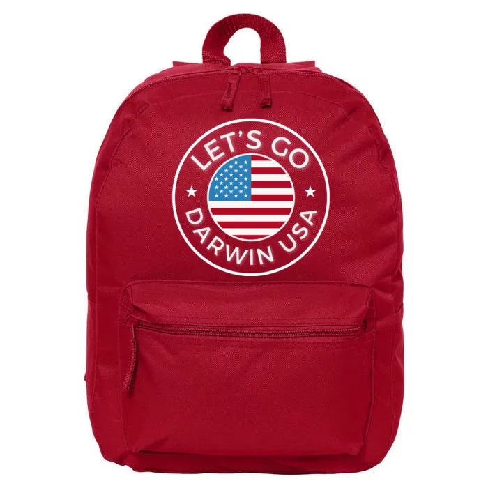 Lets Go Darwin Vintage Funny Darwin America Flag 16 in Basic Backpack