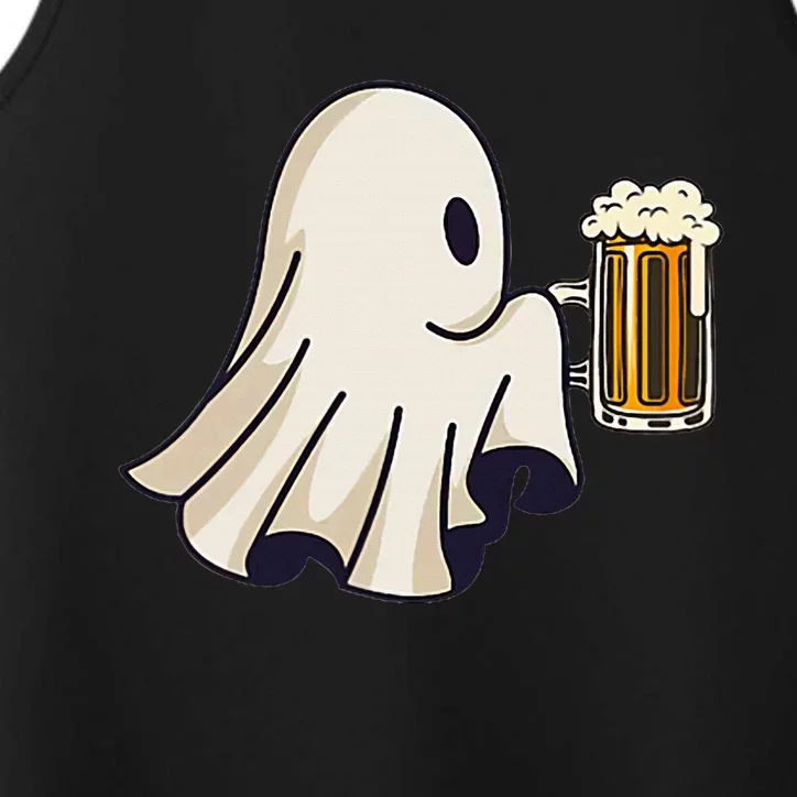 Little Ghost Drinking Beer Funny Halloween Costume Performance Tank