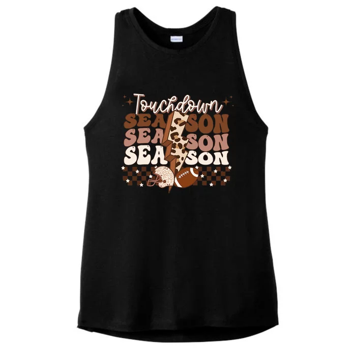 Lightning Game Day Touchdown Season Football Celebration Ladies Tri-Blend Wicking Tank