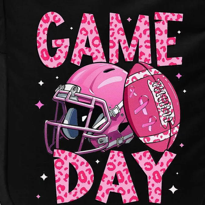 Leopard Game Day P.Ink American Football Tackle Breast Cancer Gift Impact Tech Backpack