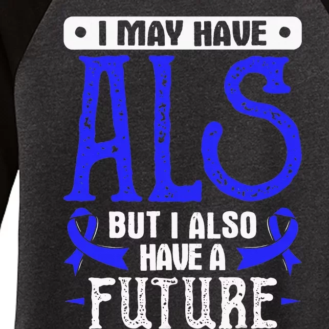 Lou Gehrig's Disease Awareness ALS Women's Tri-Blend 3/4-Sleeve Raglan Shirt