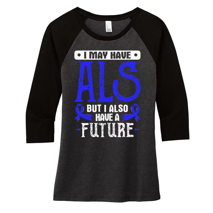 Lou Gehrig's Disease Awareness ALS Women's Tri-Blend 3/4-Sleeve Raglan Shirt