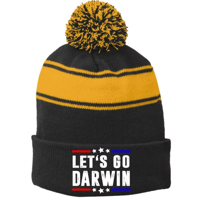 Lets Go Darwin US Vintage Stripe Pom Pom Beanie