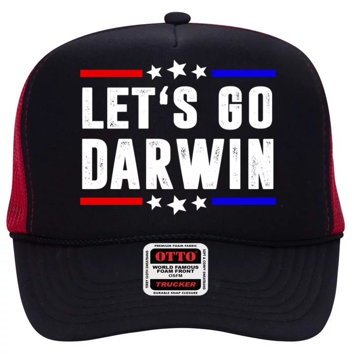 Lets Go Darwin US Vintage High Crown Mesh Trucker Hat