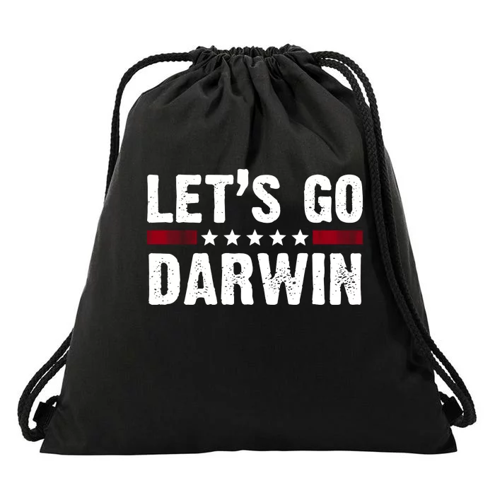 Lets Go Darwin Vintage Logo Drawstring Bag