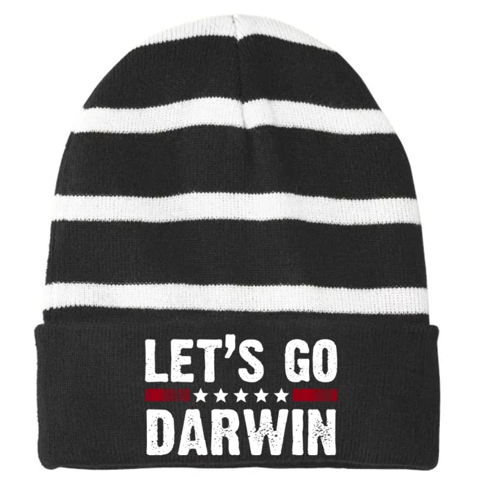 Lets Go Darwin Vintage Logo Striped Beanie with Solid Band