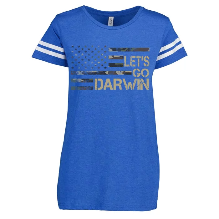 Lets Go Darwin US Camo Military Flag Enza Ladies Jersey Football T-Shirt