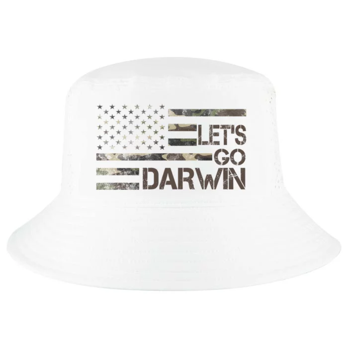 Lets Go Darwin US Camo Military Flag Cool Comfort Performance Bucket Hat