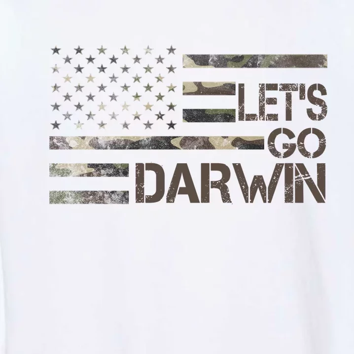 Lets Go Darwin US Camo Military Flag Garment-Dyed Sweatshirt