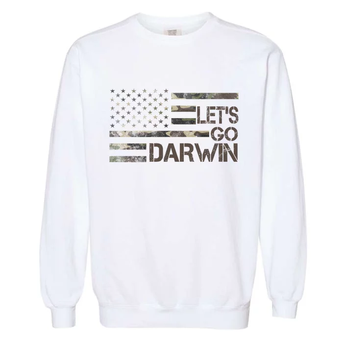 Lets Go Darwin US Camo Military Flag Garment-Dyed Sweatshirt