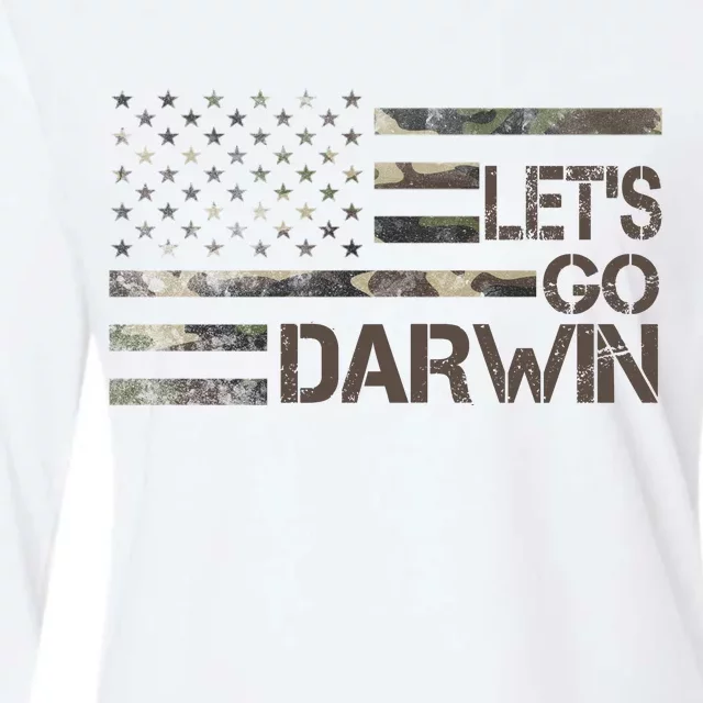 Lets Go Darwin US Camo Military Flag Womens Cotton Relaxed Long Sleeve T-Shirt