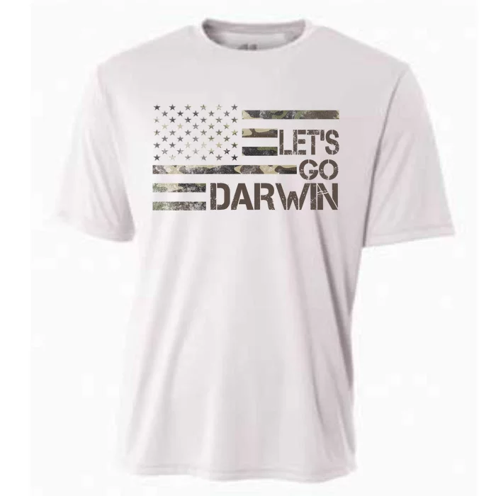 Lets Go Darwin US Camo Military Flag Cooling Performance Crew T-Shirt