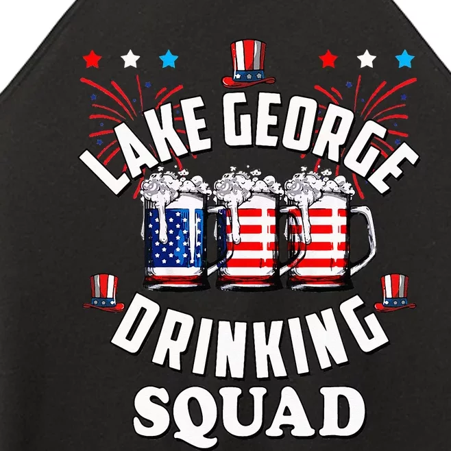 lake george drinking squad 4th of july usa flag beer Women’s Perfect Tri Rocker Tank