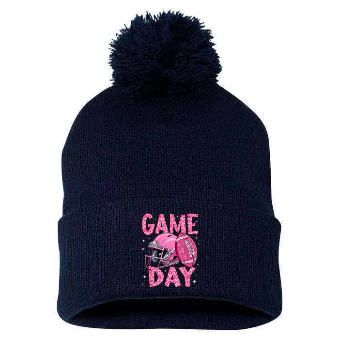 Leopard Game Day Pom Pom 12in Knit Beanie