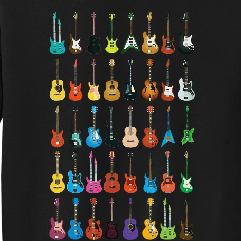 Love Guitar Different Guitars Music Lover Funny Gift Sweatshirt