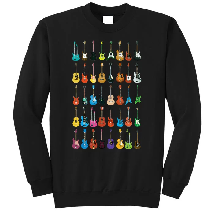 Love Guitar Different Guitars Music Lover Funny Gift Sweatshirt