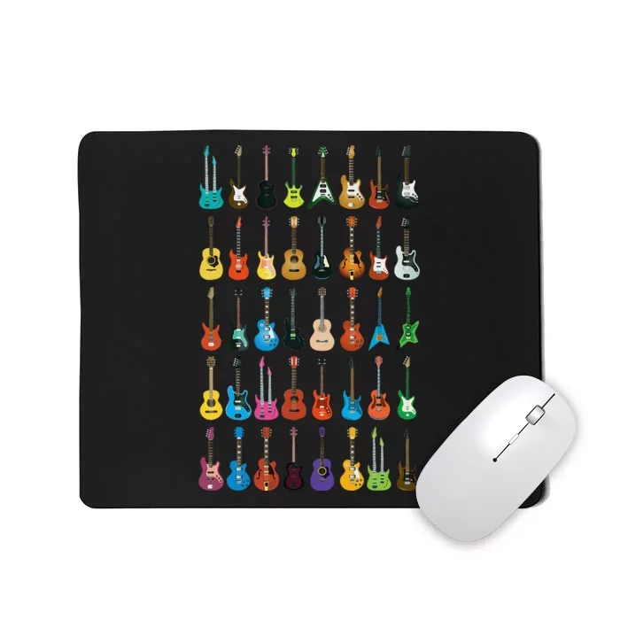 Love Guitar Different Guitars Music Lover Funny Gift Mousepad