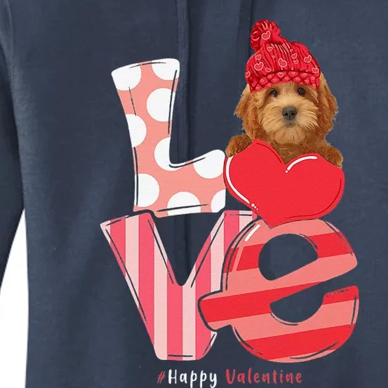 Love Goldendoodle Dog Valentine Day Goldendoodle Lover Gift Women's Pullover Hoodie