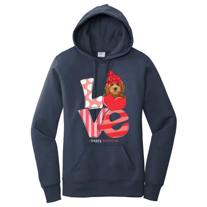 Love Goldendoodle Dog Valentine Day Goldendoodle Lover Gift Women's Pullover Hoodie