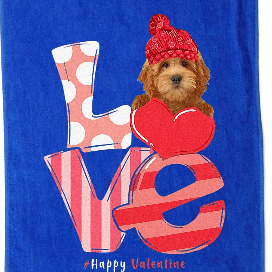 Love Goldendoodle Dog Valentine Day Goldendoodle Lover Gift Platinum Collection Golf Towel