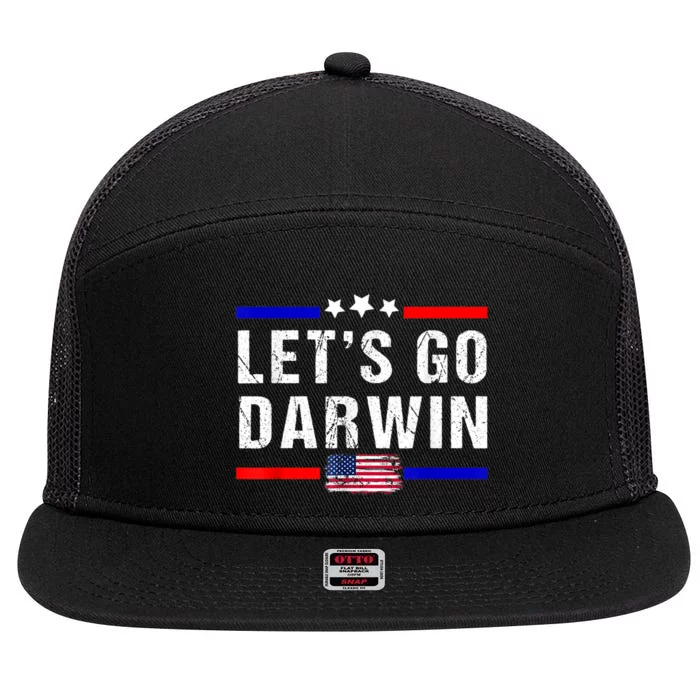 Let's Go Darwin Lets Go Darwin Meme 7 Panel Mesh Trucker Snapback Hat