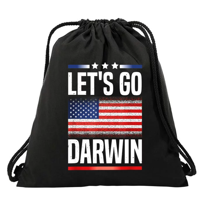 Let's Go Darwin Drawstring Bag