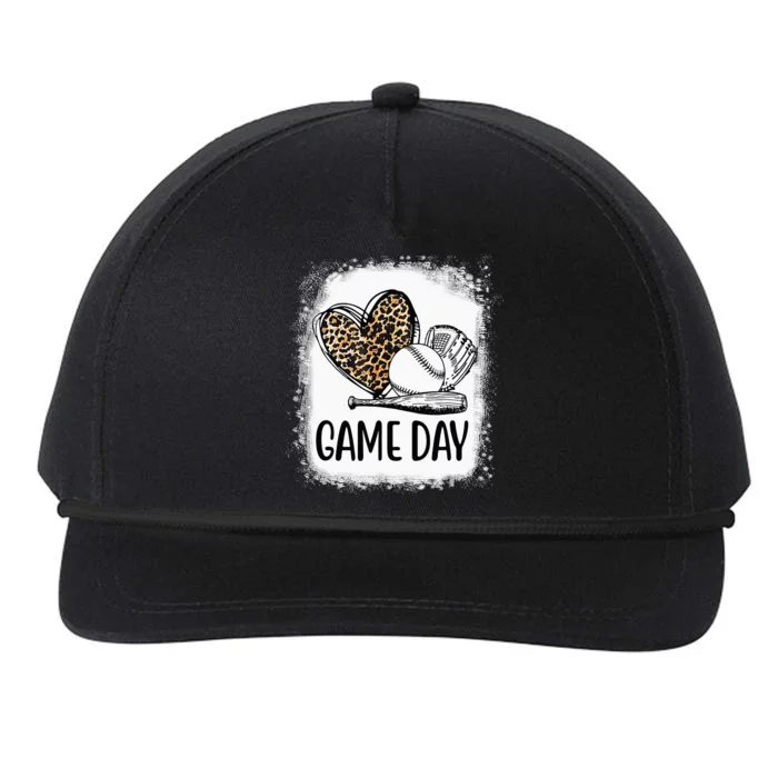 Leopard Game Day Heart Soccer Mom Mama Snapback Five-Panel Rope Hat