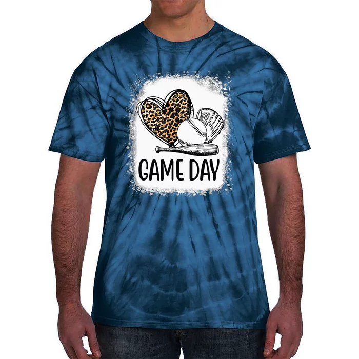 Leopard Game Day Heart Soccer Mom Mama Tie-Dye T-Shirt